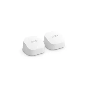 Amazon eero 6  mesh wifi router (newest model) - Say goodbye to wifi dead spots, Coverage up to 3,000 sq. ft., Connect 75  devices, 2-Pack