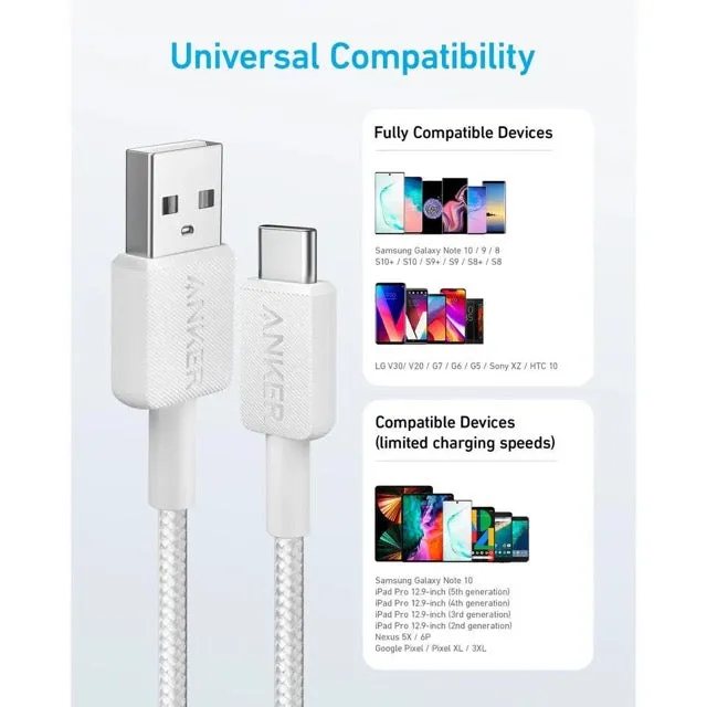 Anker 322 USB-A to USB-C Cable 6ft/1.8m (A81H6)