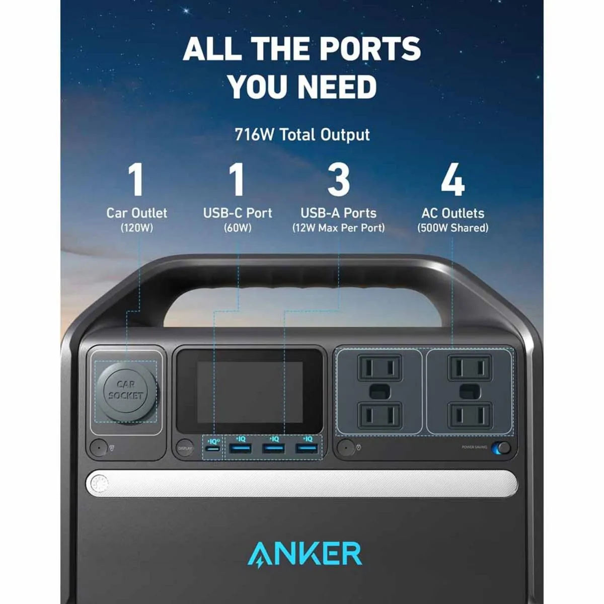 Anker 535 Solar Generator - PowerHouse 512Wh with 100W Solar Panel