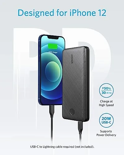 Anker Portable Charger, USB-C Power Bank 20000mAh with 20W Power Delivery, 525 Power Bank (PowerCore Essential 20K PD) for iPhone 15/15 Pro /15 Pro Max/14/14 Pro, Samsung, iPad Pro, and More