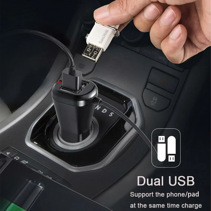 ANLUD Bluetooth Handsfree Car Kit Wireless FM Modulator Magnetic Sticker Dual USB Charge FM Transmitter Bluetooth Car MP3 Player