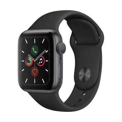 Apple Watch Series 5 GPS, 40mm Space Gray Aluminum Case with Black Sport Band