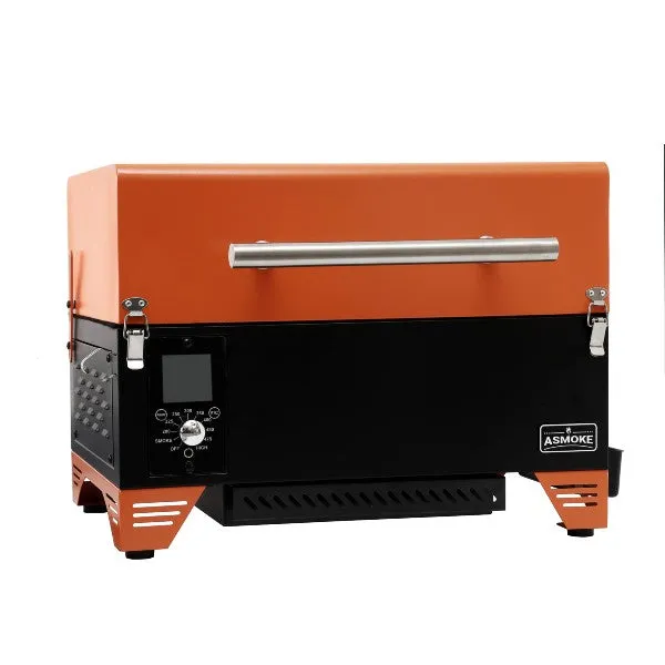 ASMOKE AS350 24" Vibrant Orange Portable Wood Pellet Grill and Smoker