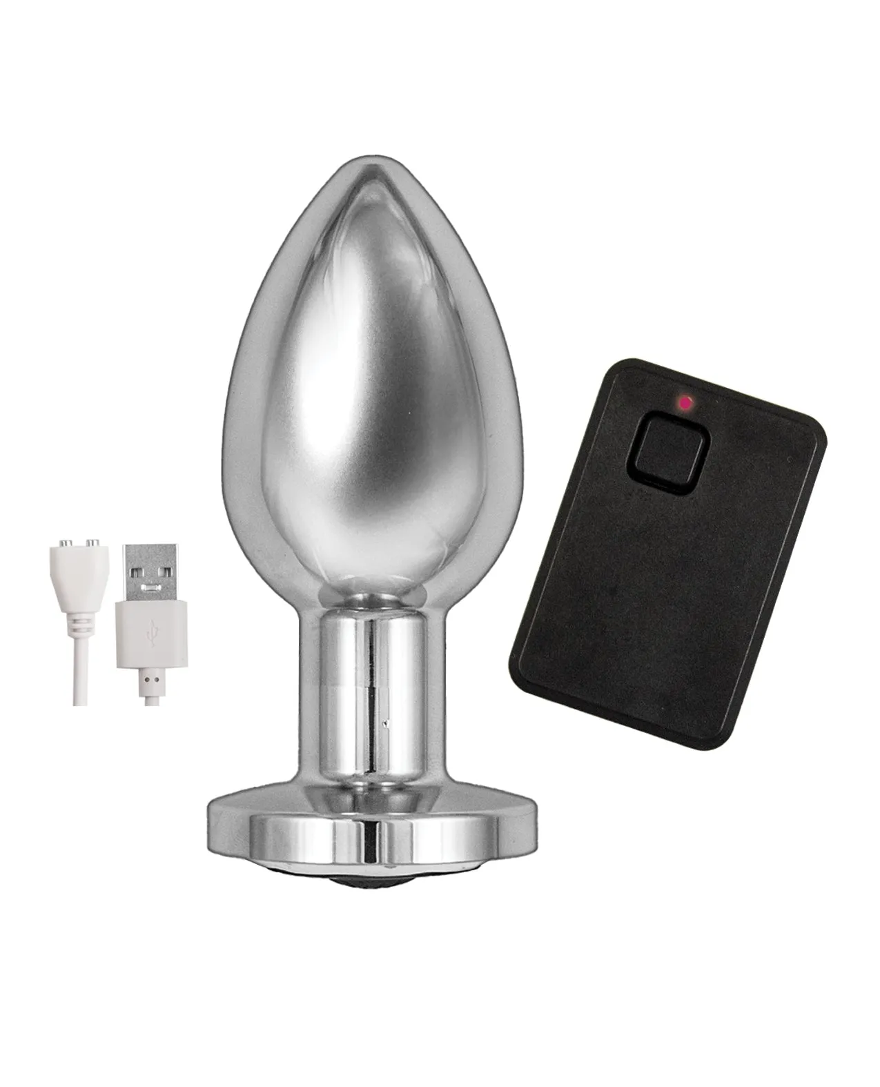 Ass-Sation Remote Vibrating Metal Plug - Silver