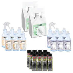 Assorted Carpet Cleaning Chemical Package for Stain Removal & Wet Extraction (4 Different Chemicals)