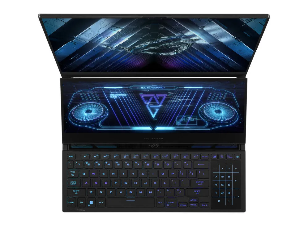 ASUS ROG Zephyrus Duo 16 GX650PY-NM010W laptop AMD Ryzen™ 9 7945HX 40.6 cm (16") WQXGA 32 GB DDR5-SDRAM 2 TB SSD NVIDIA GeForce RTX 4090 Wi-Fi 6E (802.11ax) Windows 11 Home Black