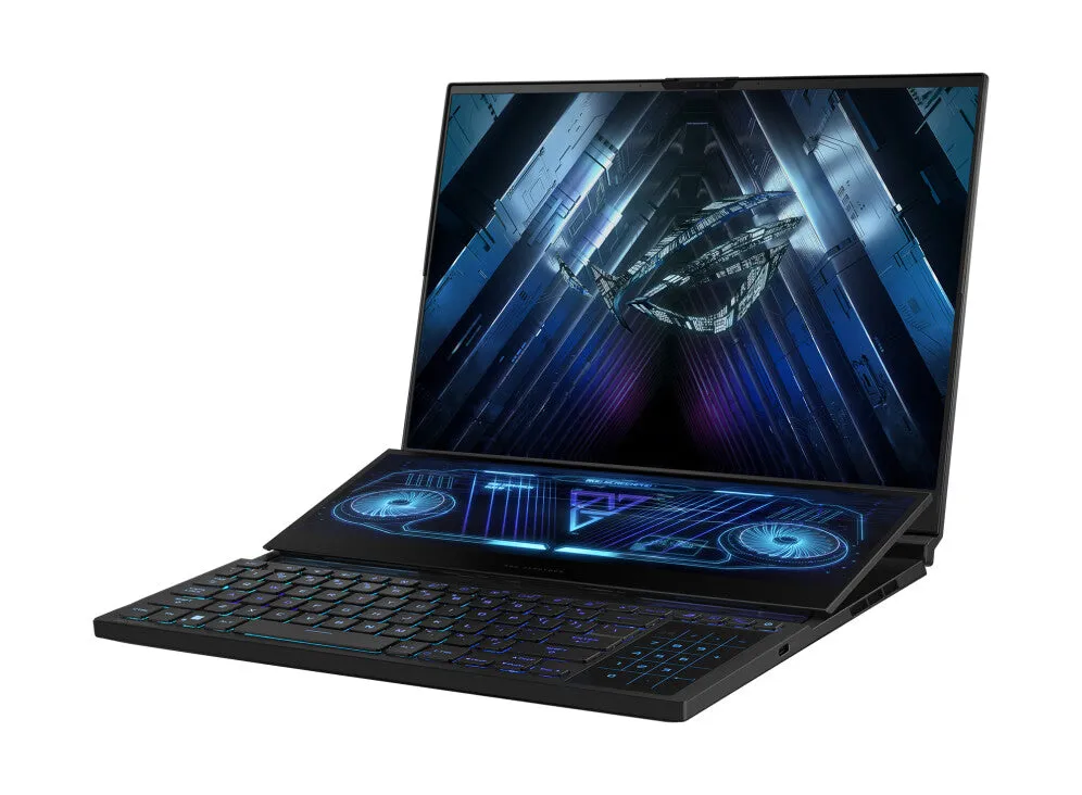 ASUS ROG Zephyrus Duo 16 GX650PY-NM010W laptop AMD Ryzen™ 9 7945HX 40.6 cm (16") WQXGA 32 GB DDR5-SDRAM 2 TB SSD NVIDIA GeForce RTX 4090 Wi-Fi 6E (802.11ax) Windows 11 Home Black