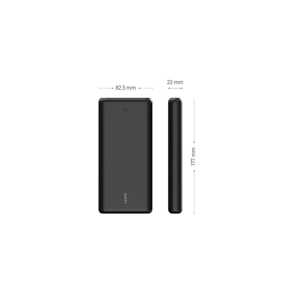 Aukey - 26800mAh Dual USB Quick Charge 3.0   PD 3.0 Powerbank   LED Display (PB-XD26) - Black