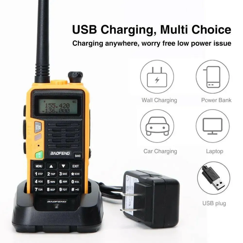 BAOFENG UV S9 Plus V2 10W Powerful Walkie Talkie USB Charger 16 KM Long Range Handheld Dual Band Transceiver UV 5R Two Way Radio