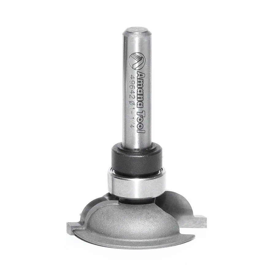 Bead Rail Cutter Router Bit | 1⁄4 Radius x 1 1⁄4 Dia x 5⁄16 x 1⁄4" Shank | 49642 | 738685496428