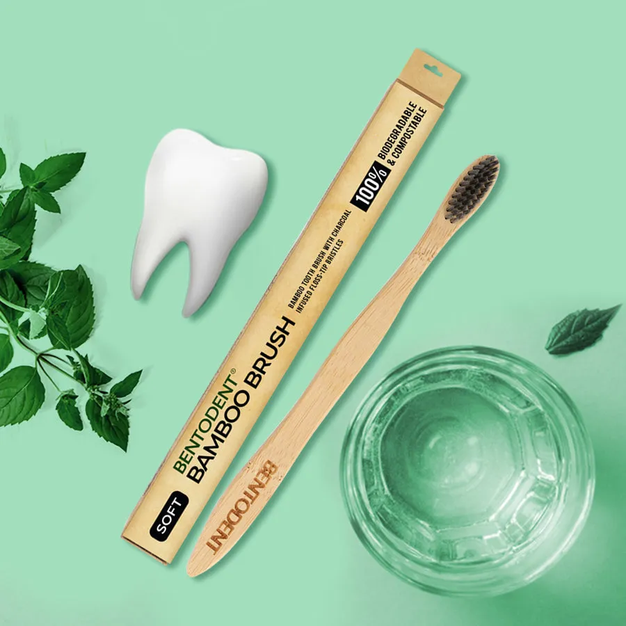 Bentodent Slim Bamboo Charcoal Toothbrush - Soft