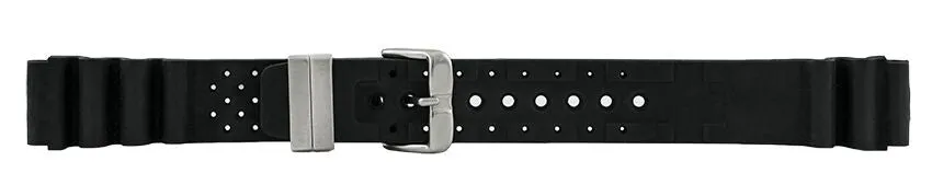 Black Aqualand Rubber Watch Band 18mm 102810