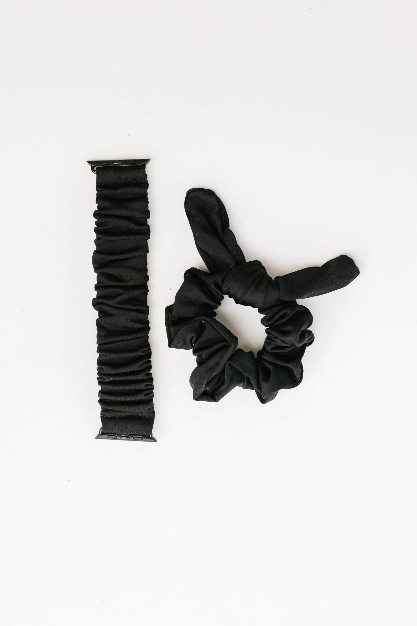 Black Athletic Scrunchie Band Compatible with Apple Watch