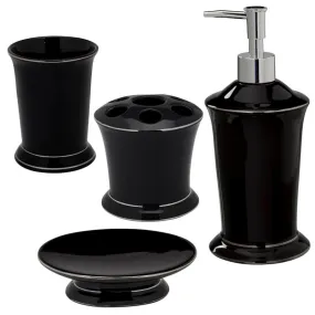 Black Bathroom Accessory Set