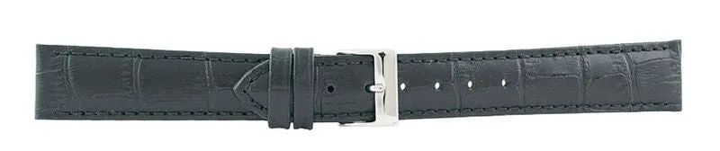 Black Matte Alligator Leather Watch Band 18mm 175890