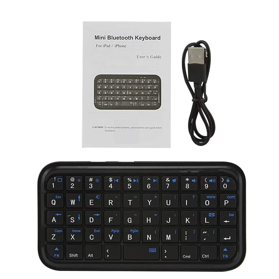 Bluetooth 3.0 Keyboard Rechargeable Mini Slim Travel Size Wireless Keypad Small Portable 49 Keys Keyboard for Tablets Smartphone