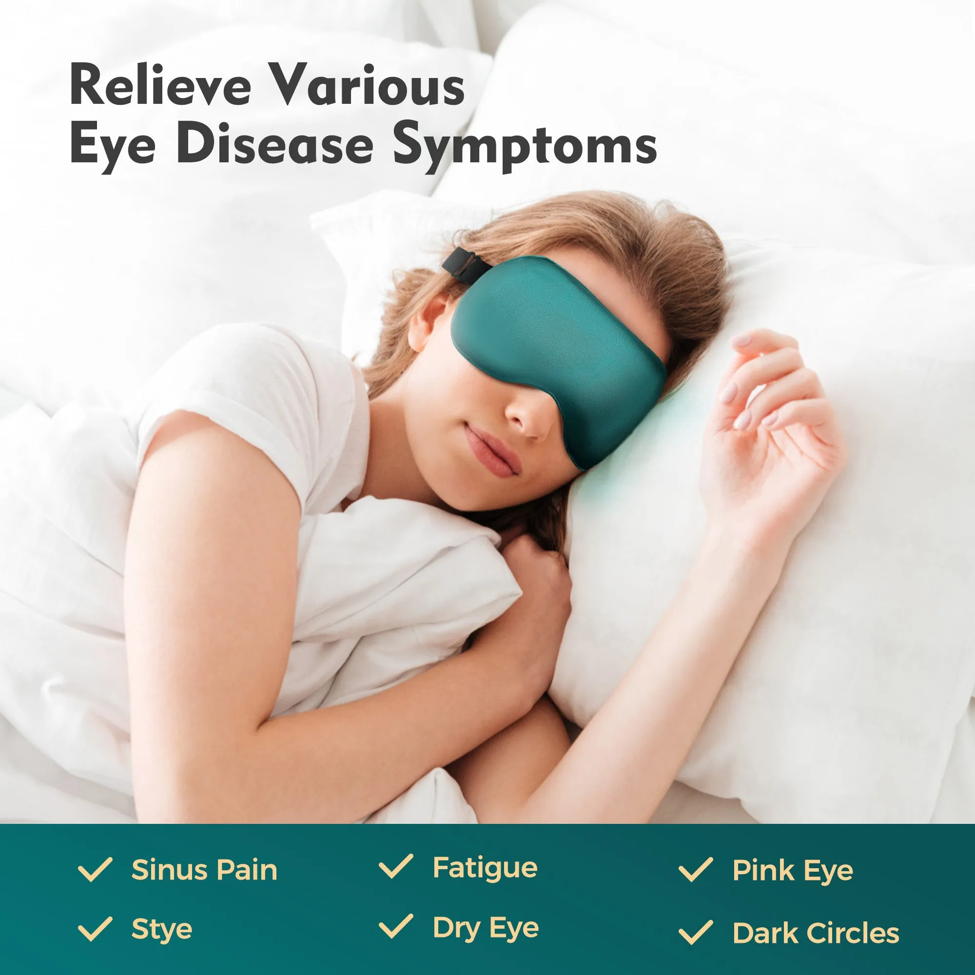 (BOGO for M109, IT-9777, R8606) Silk Sleeping Heated Eye Mask with Temperature Timer Control for Blepharitis