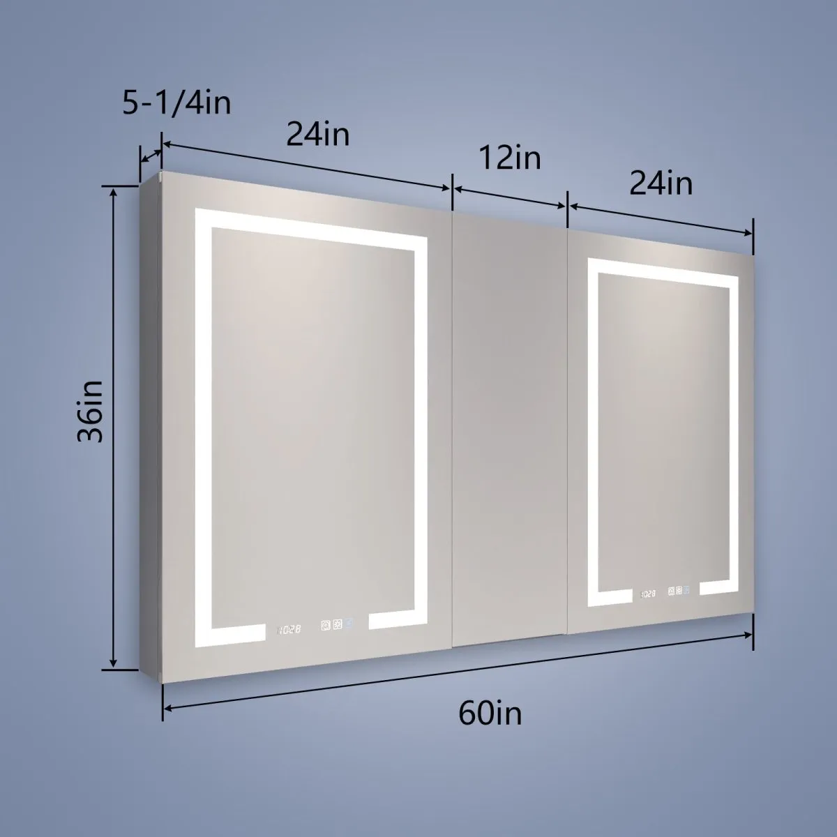 Boost-M2 60" W x 36" H Combination Medicine Cabinet with Mirror led Lighted Medicine Cabinet