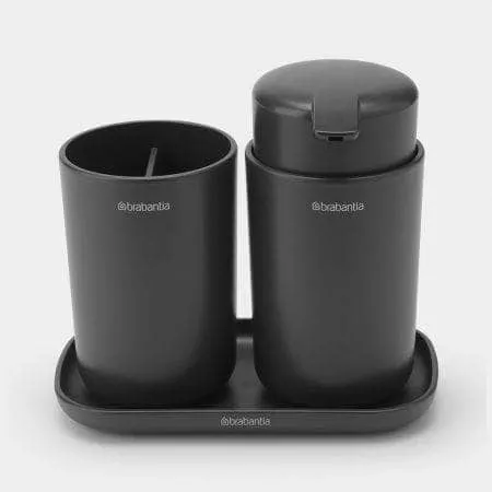 Brabantia Bathroom Accessory Set Of 3 - Dark Grey