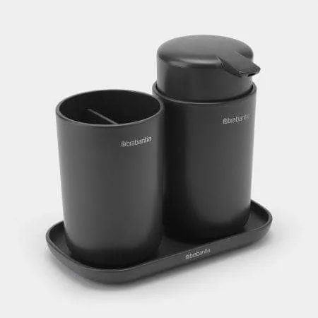 Brabantia Bathroom Accessory Set Of 3 - Dark Grey