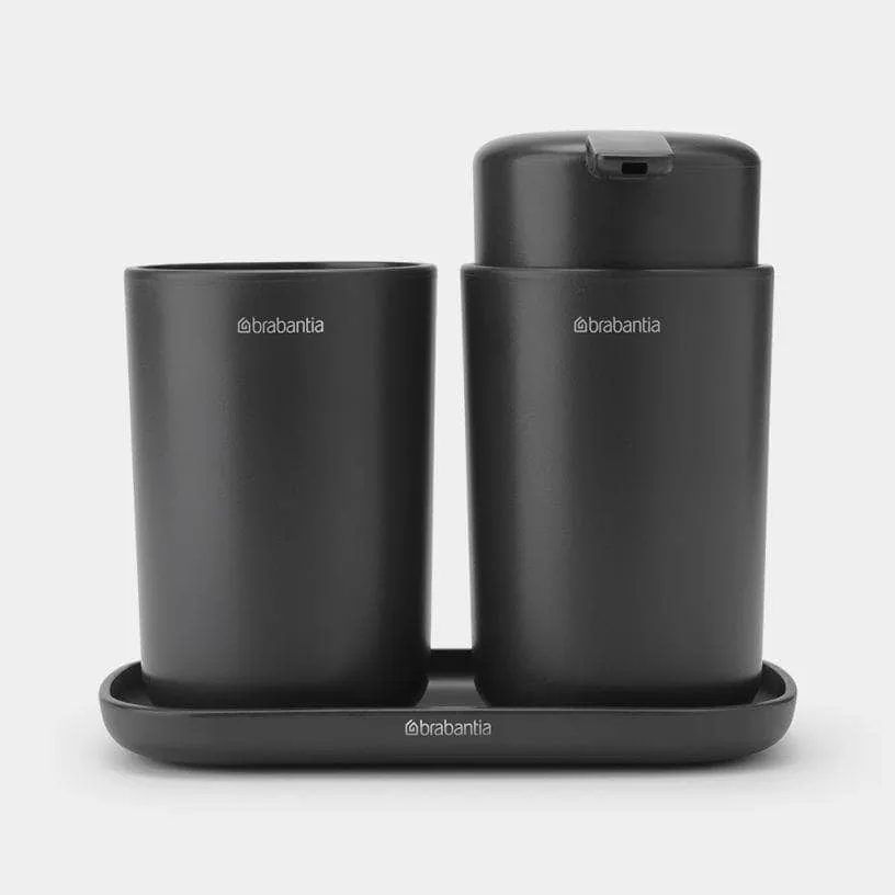 Brabantia Bathroom Accessory Set Of 3 - Dark Grey