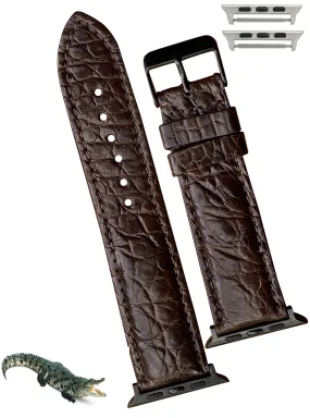 Brown Alligator Leather Strap For Apple Watch Ultra Series 8 7 6 5 4 3 SE | AW-44