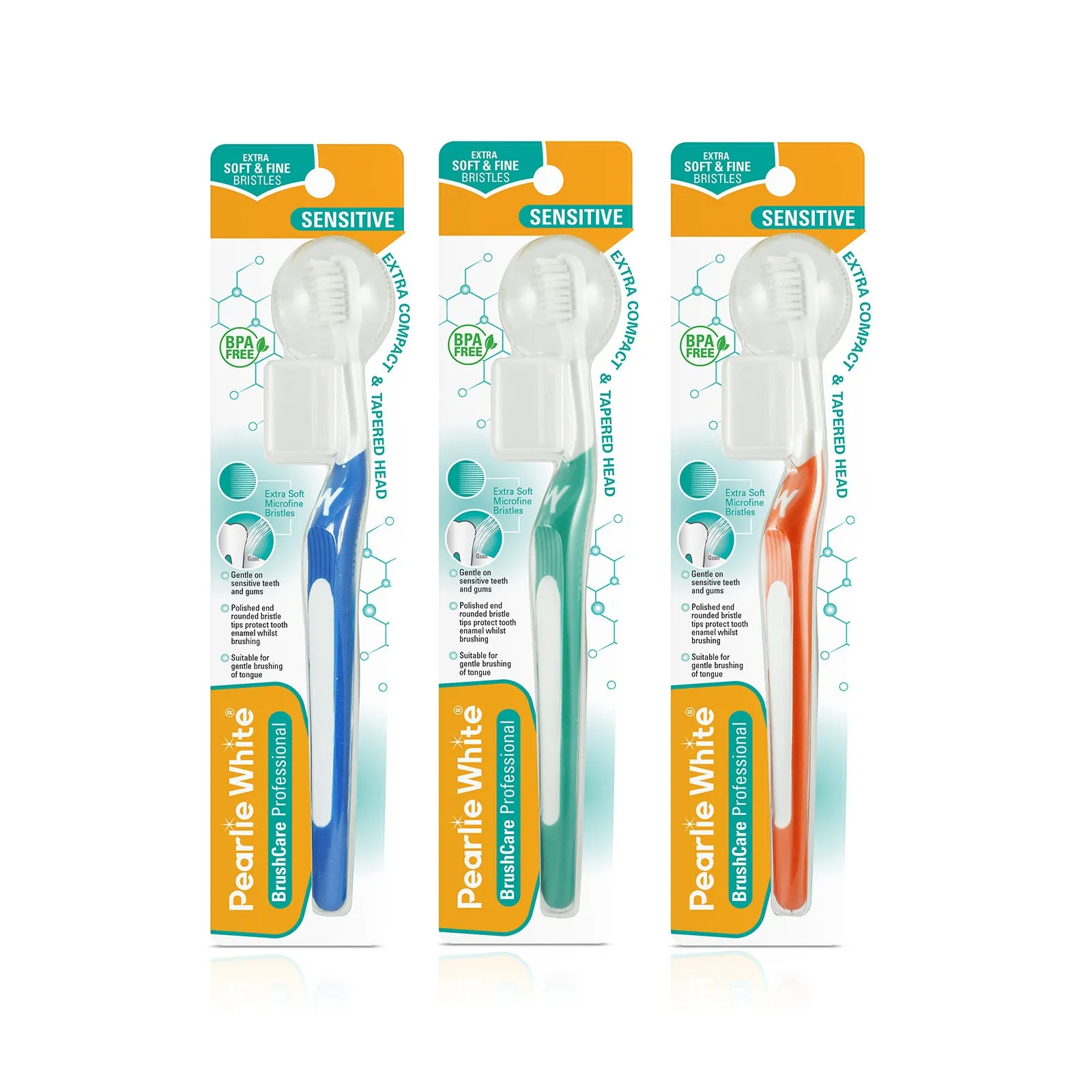 BrushCare Professional Sensitive Extra Soft Toothbrush Triple Pack