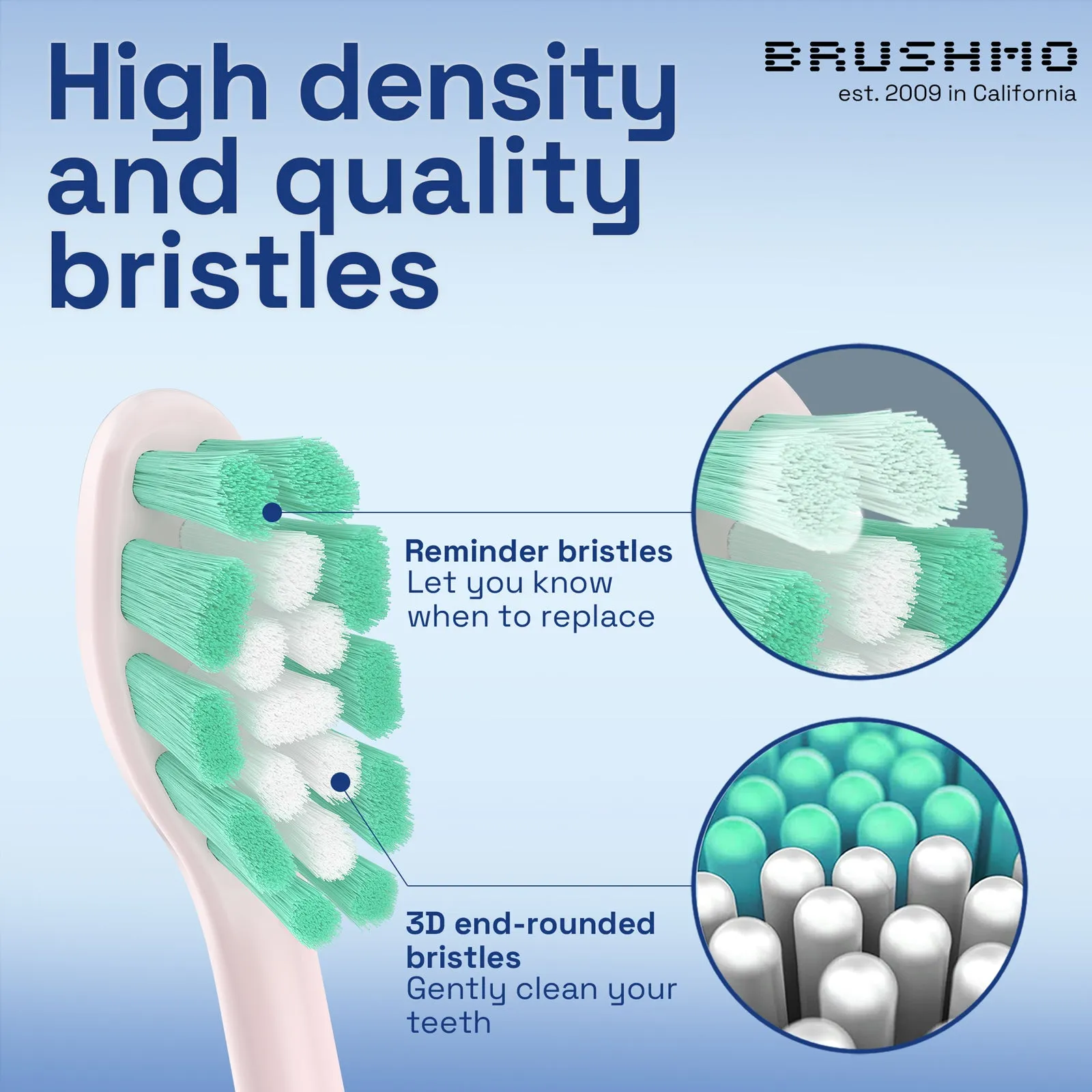 Brushmo Replacement Toothbrush Heads Compatible with Philips Sonicare Electric Toothbrush, pink, 8 Pack