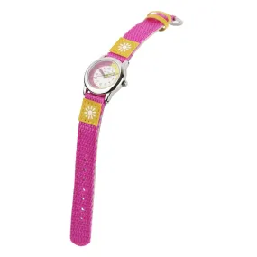 Cactus - Time Teacher - Girls Kids Watch - Pink / Yellow with Flowers