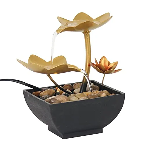 CALANDIS® Portable Waterfall Zen Meditation Fountain Includes Submersible Pump Lotus'