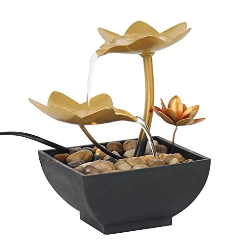 CALANDIS® Portable Waterfall Zen Meditation Fountain Includes Submersible Pump Lotus'