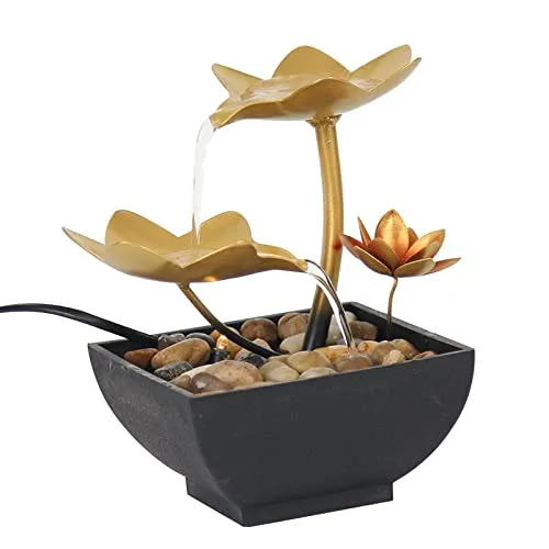 CALANDIS® Portable Waterfall Zen Meditation Fountain Includes Submersible Pump Lotus'