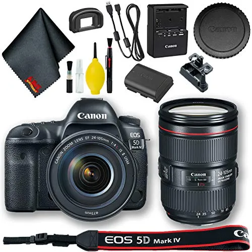 Canon EOS 5D Mark IV DSLR Camera with 24-105mm f/4L II Lens (International Model) Base Bundle