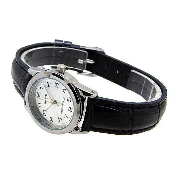 Casio LTP-V001L-7B Black Leather Watch for Women