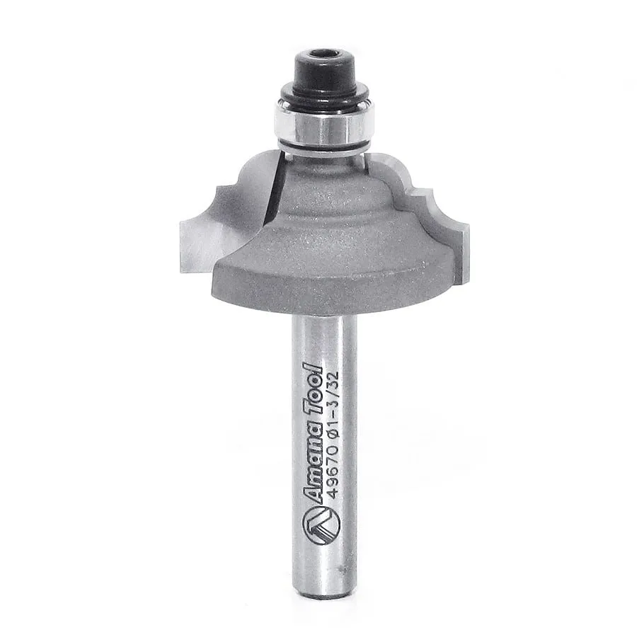 Classical Stile Router Bit | 9⁄64 Radius x 1 3⁄32 Dia x 1⁄2 x 1⁄4" Shank | 49670 | 738685496701