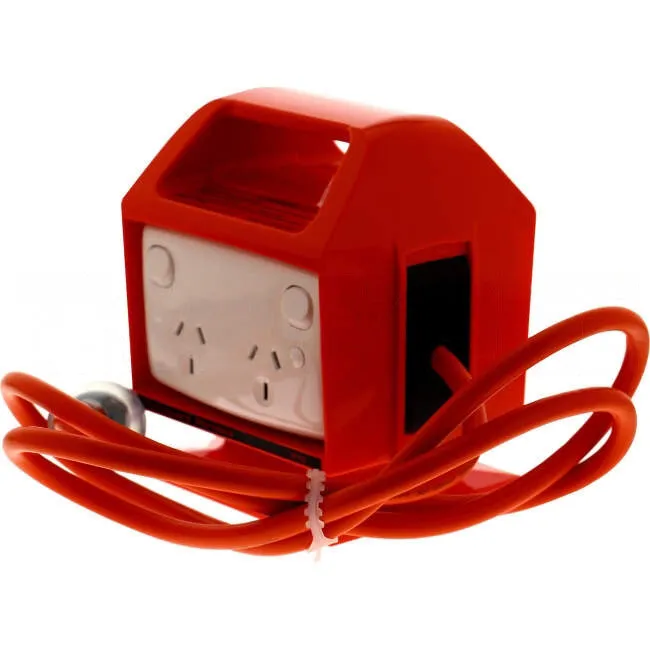 Clipsal 10 Amp 30mA Quad Switched Outlet With Built In RCD Electric Orange