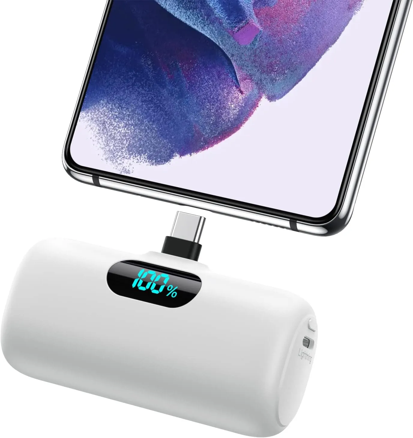 Compact iPhone Portable Charger | 5000mAh Mini Power Bank for High Capactity Mini Capsule Power Bank Digital Display 20W Fast Charging (2 For $40)