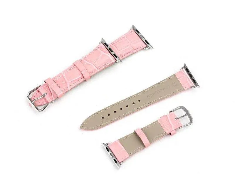 Crocodile 42mm Replacement Leather Watch Band for Apple Watch