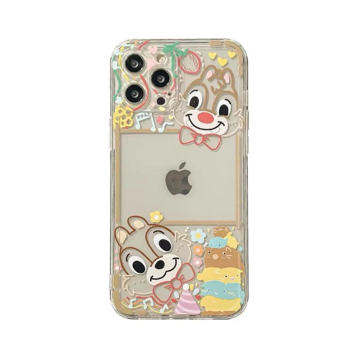 Cute Squirrel Clip Dale Colourful Line iPhone Case 6 7 8 PLUS SE2 XS XR X 11 12 13 14 15 Pro Promax 12mini 13mini