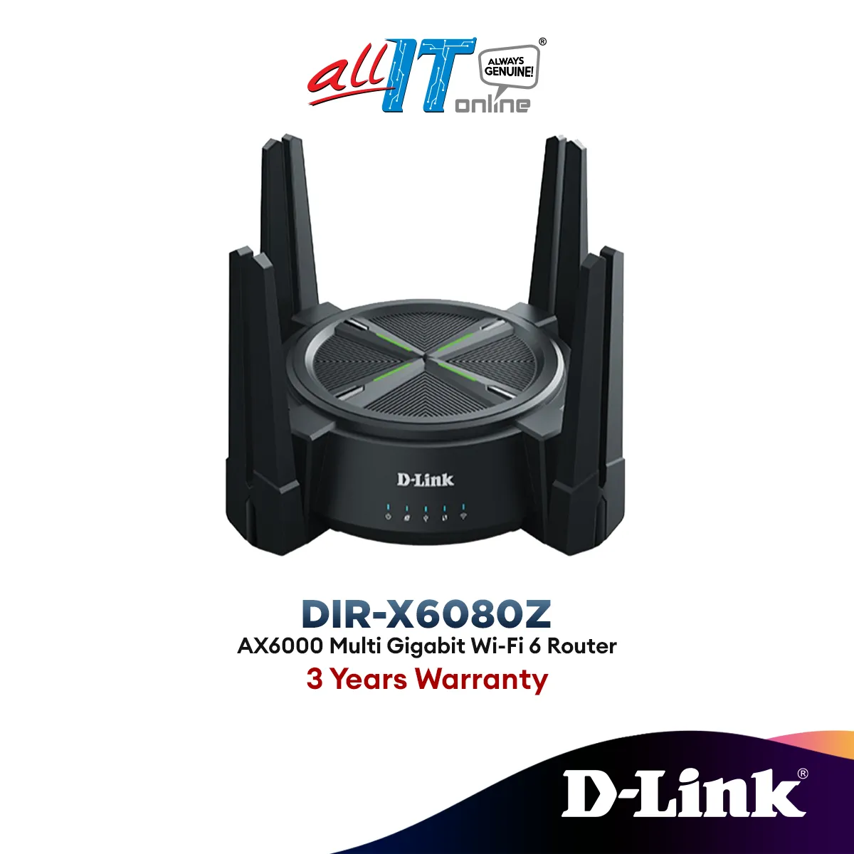 D-Link AX6000 2.5GBPS LAN Multi Gigabit Wi-Fi 6 Mesh Router DIR-X6080Z