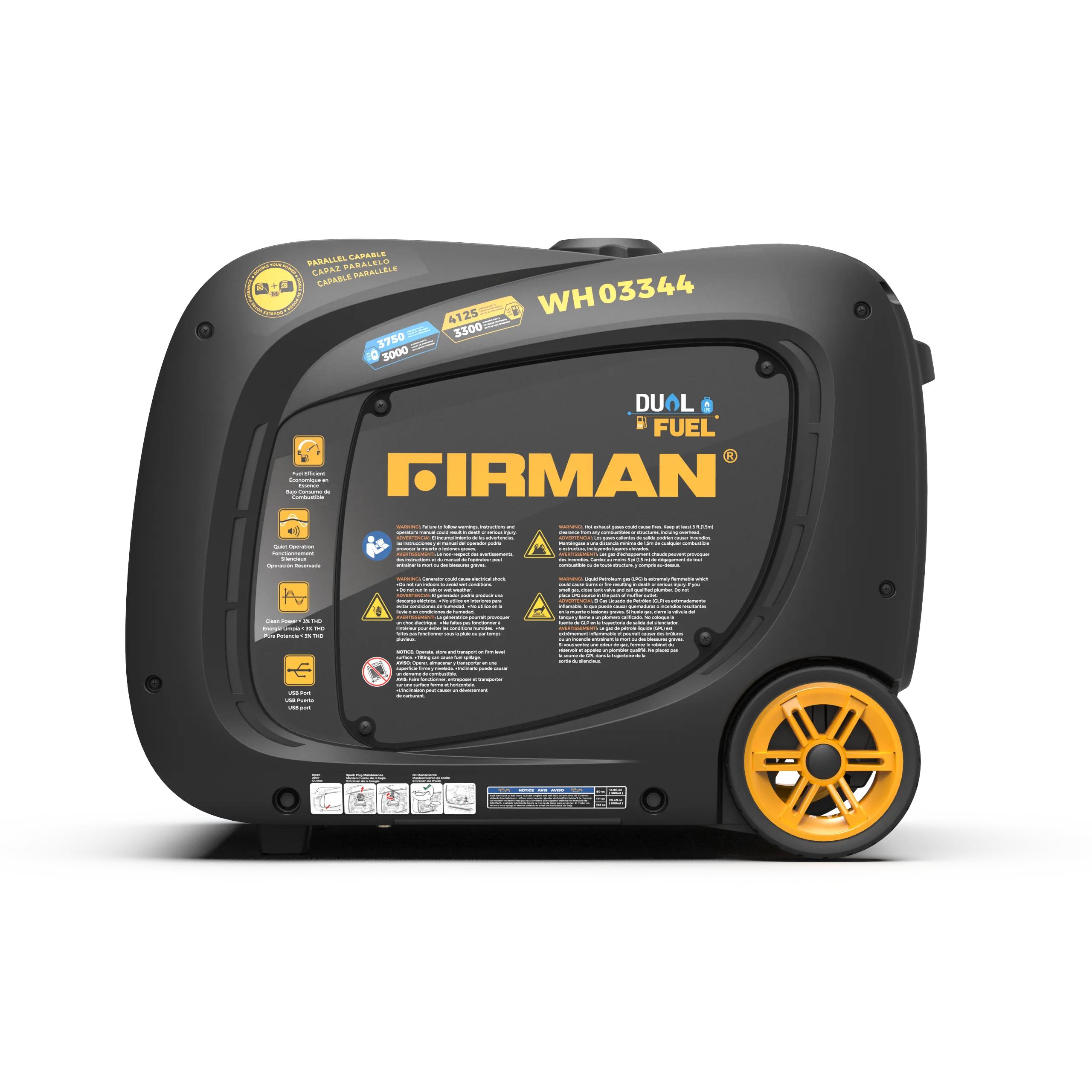 Dual Fuel Inverter Portable Generator 4125W Electric Start