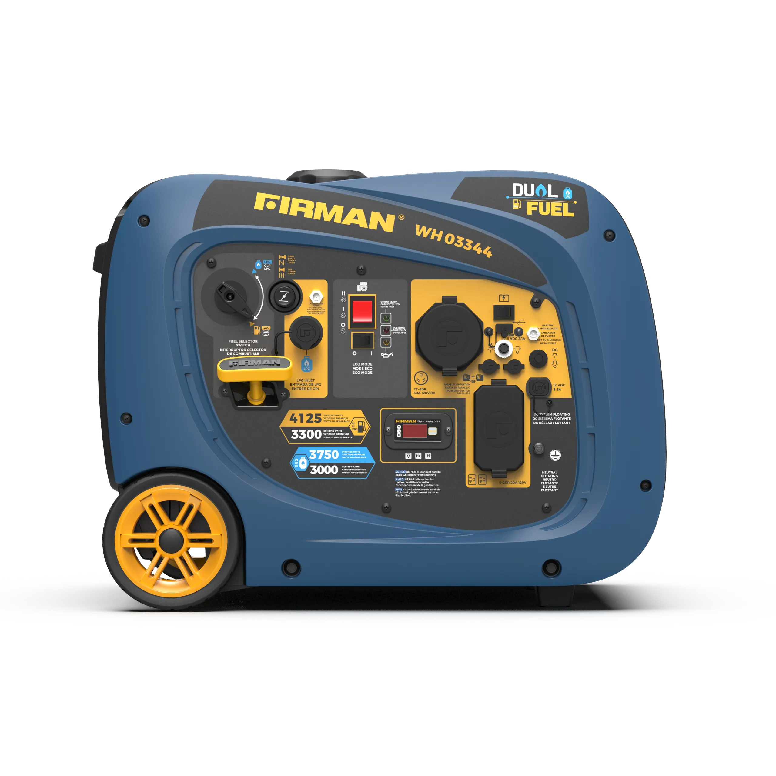 Dual Fuel Inverter Portable Generator 4125W Electric Start