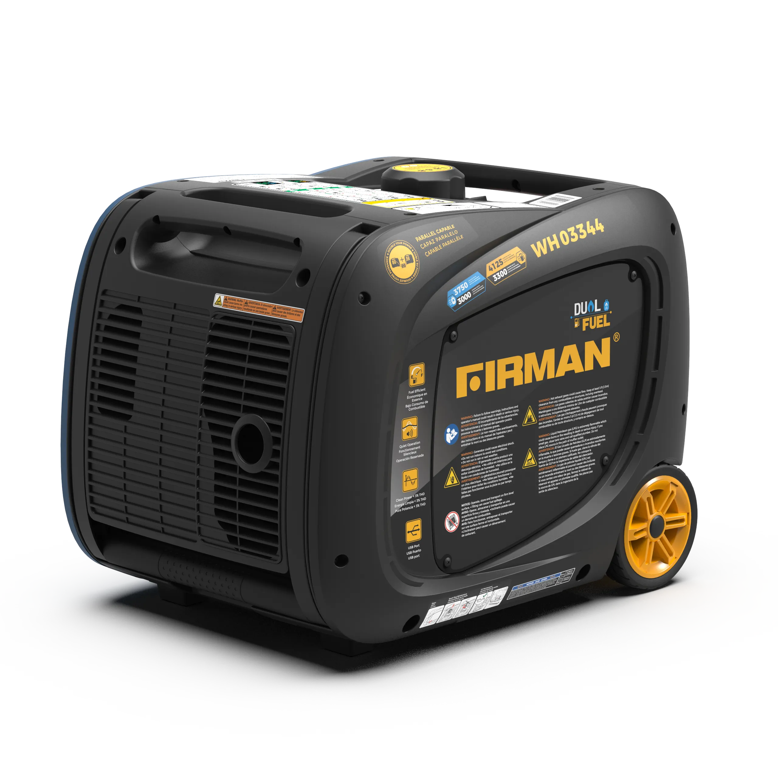 Dual Fuel Inverter Portable Generator 4125W Electric Start