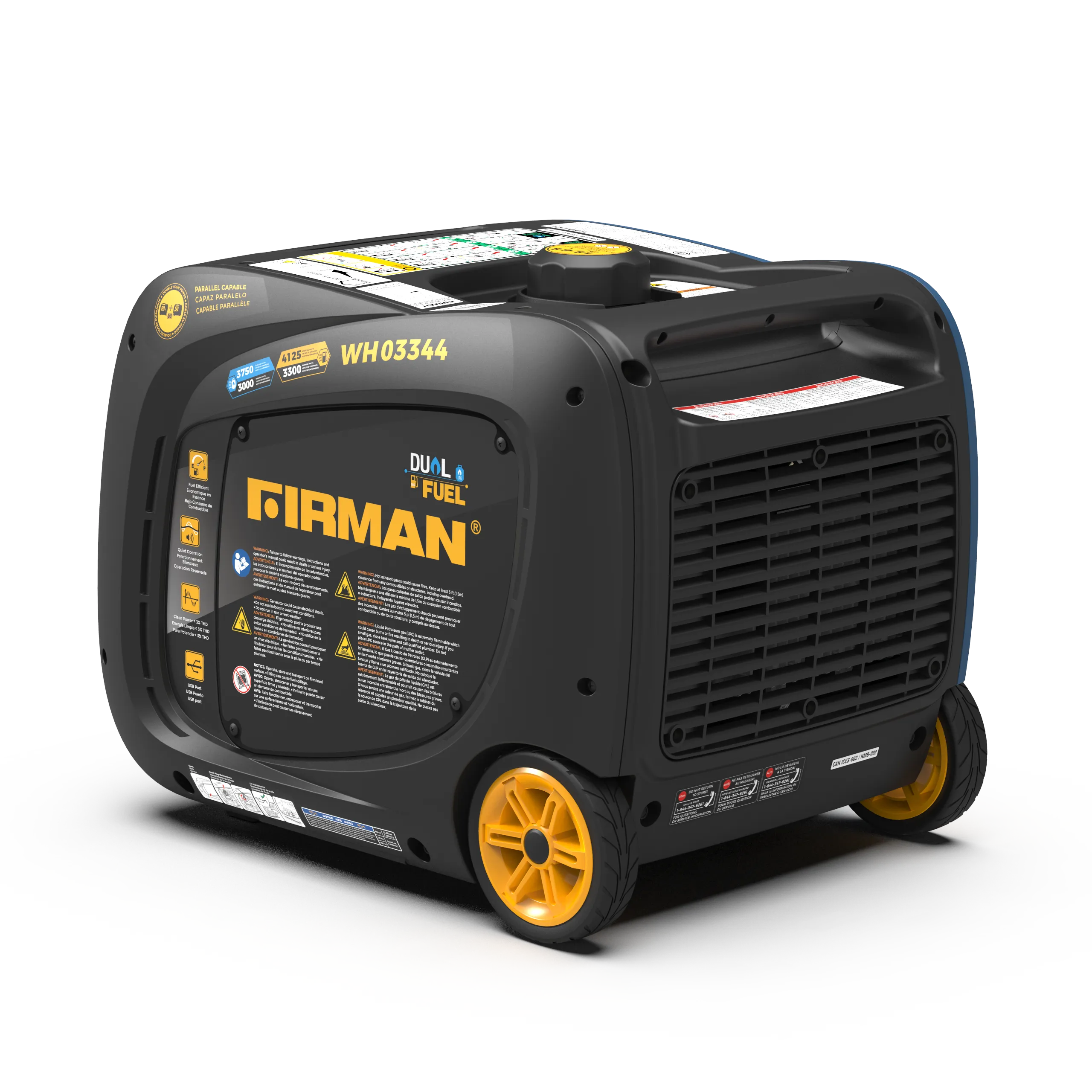 Dual Fuel Inverter Portable Generator 4125W Electric Start