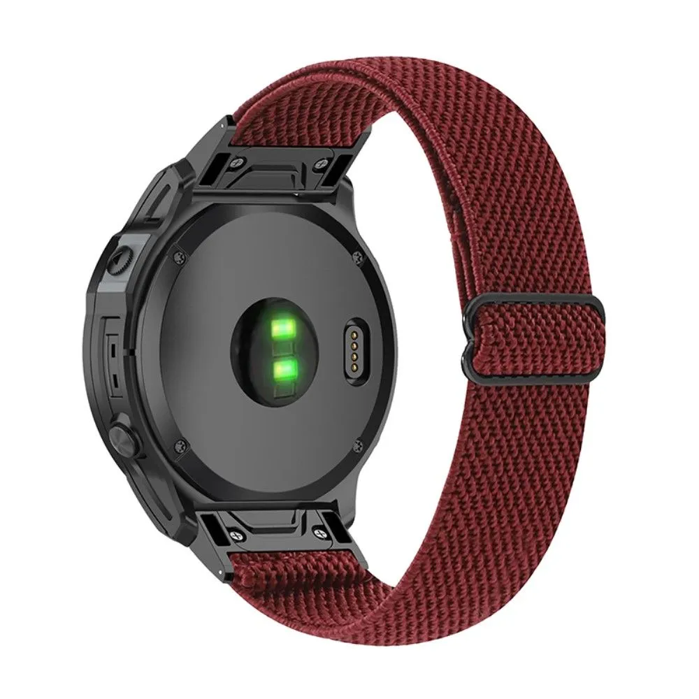 Elastic nylon cool pattern watch strap for Garmin watch - Wine Red