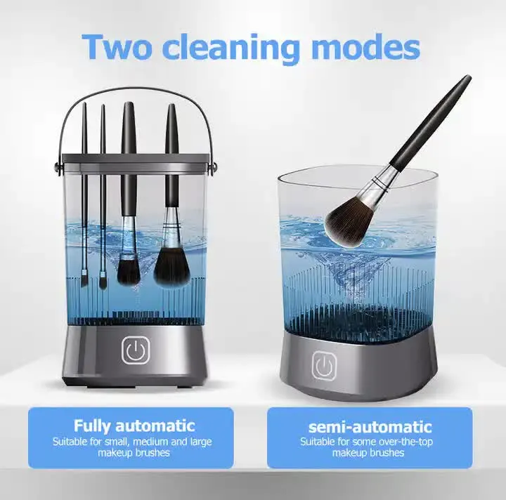 Electric Makeup Brush Cleaner with USB Rechargeable Design - Fast, Convenient Cleaning for All Brush Sizes(Black)