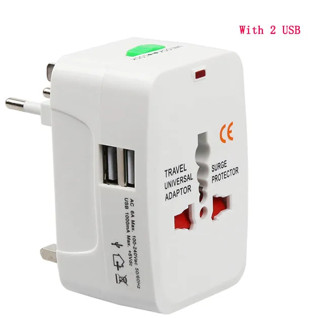 Electric Plug power Socket Adapter International travel adapter Universal Travel Socket USB Power Charger Converter  EU UK US AU