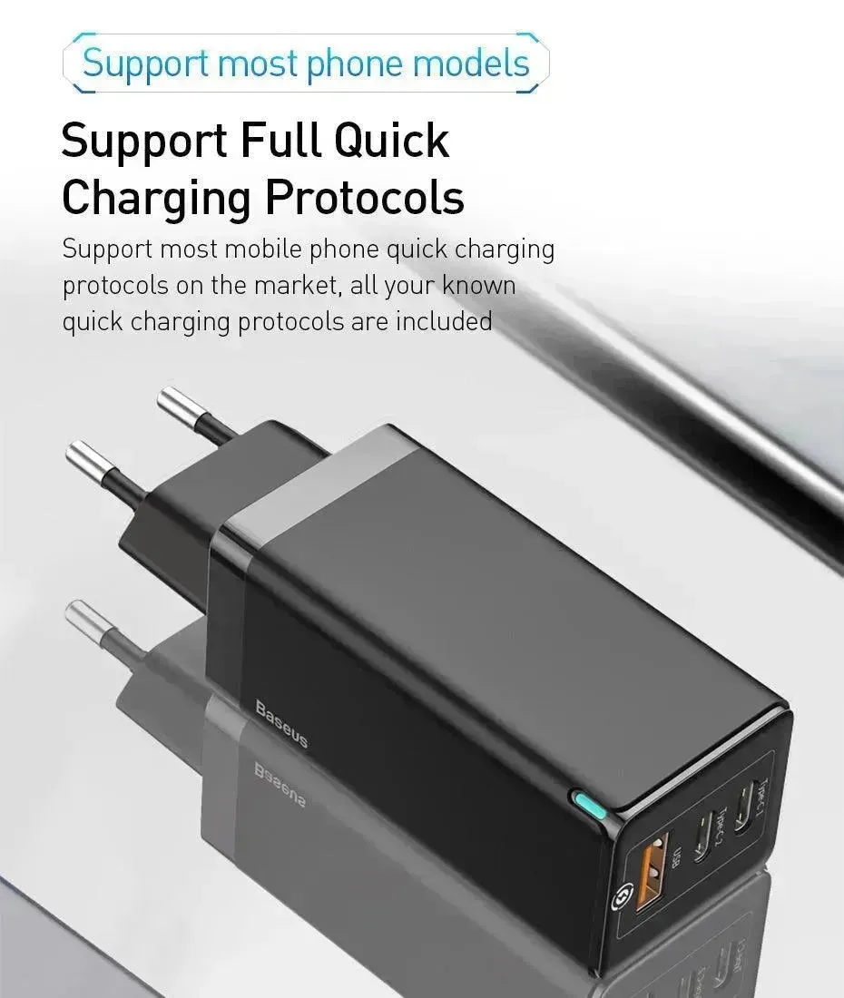 Fast mobile phone charger With USB and Type C port