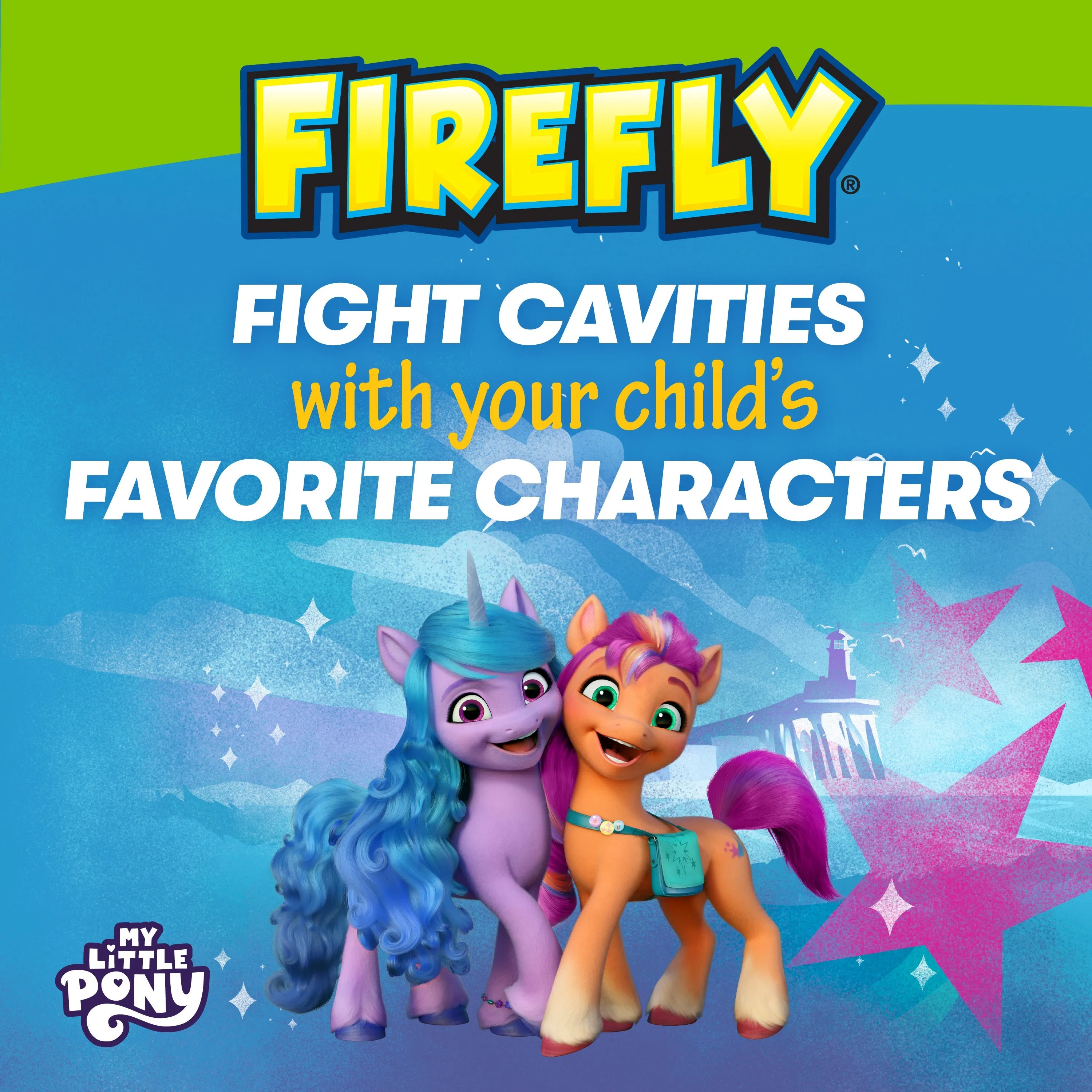 Firefly Clean N' Protect My Little Pony Battery Powered Toothbrush with 3D Antibacterial Cover