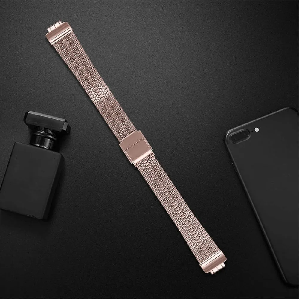 Fitbit Inspire 2 / Inspire 5 bead stainless steel watch strap - Pink Gold